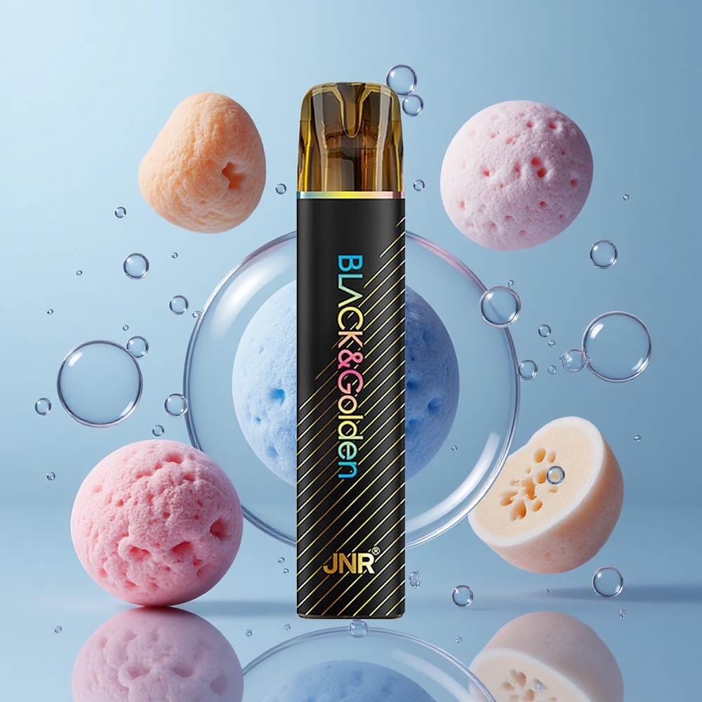 JNR Black&Golden 800 Puffs Disposable Vape Blueberry Bubble Gum 550mAh