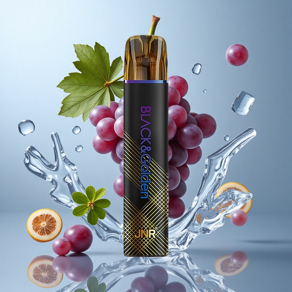 JNR Black&Golden 800 Puffs Disposable Vape Grape Ice 550mAh 2ml TPD