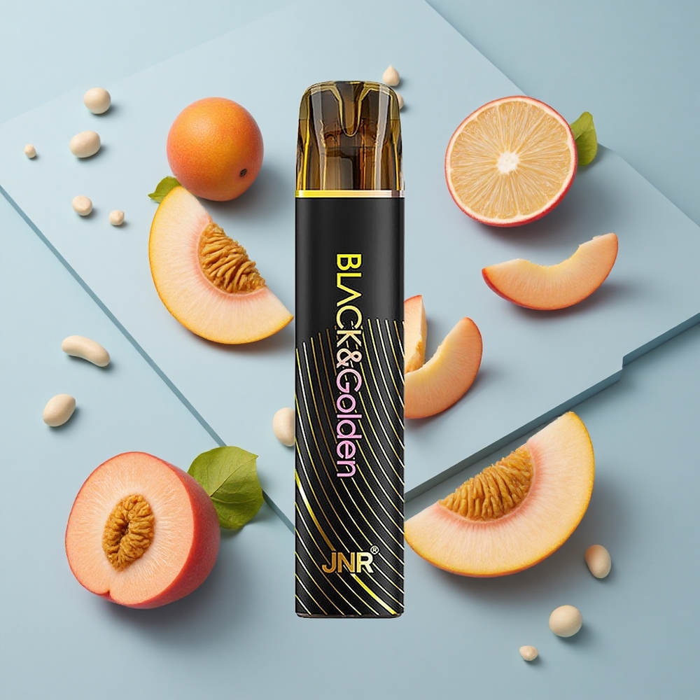 JNR Black&Golden 800 Puffs Disposable Vape Peach Mango 550mAh