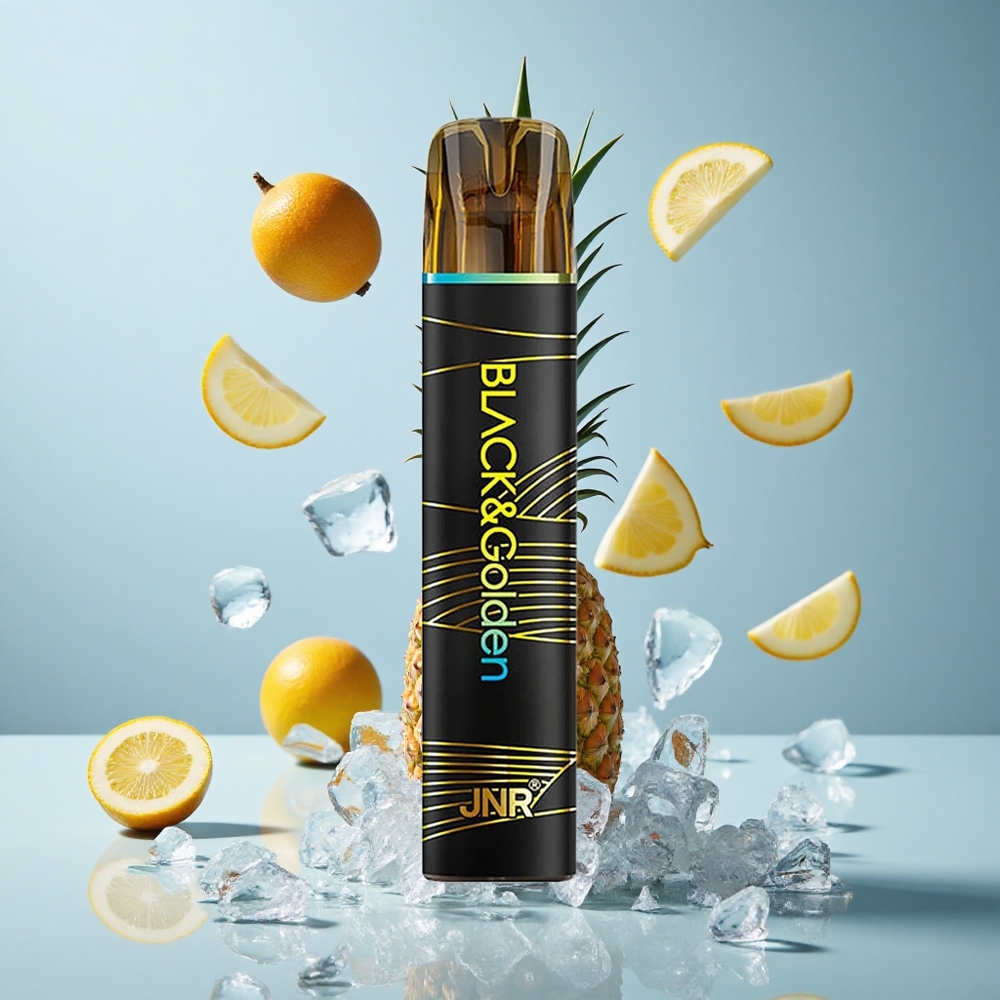 JNR Black&Golden 800 Puffs Disposable Vape Pineapple Ice 550mAh