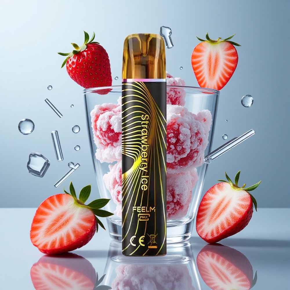 JNR Black&Golden 800 Puffs Disposable Vape Strawberry Ice 550mAh