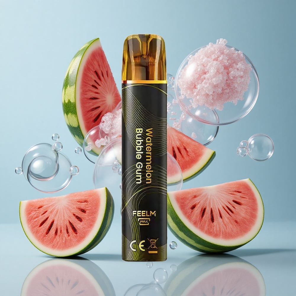 JNR Black&Golden 800 Puffs Disposable Vape Watermelon Bubble Gum 550mAh