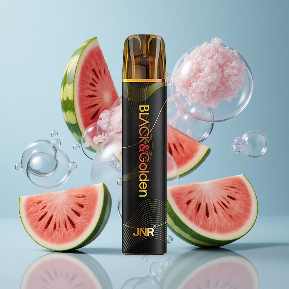 JNR Black&Golden 800 Puffs Disposable Vape Watermelon Bubble Gum 550mAh