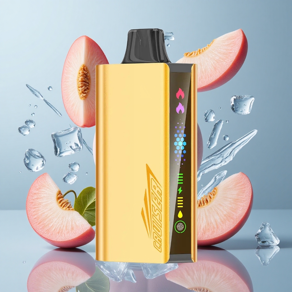 JNR Cruiser 12000 Puffs Peach Ice No-Charge Disposable Vape with Animation Screen