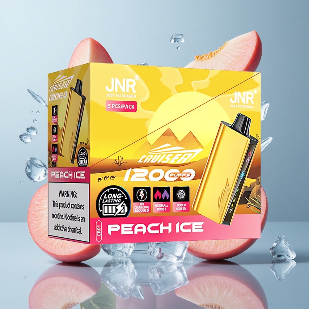 JNR Cruiser 12000 Puffs Peach Ice No-Charge Disposable Vape with Animation Screen