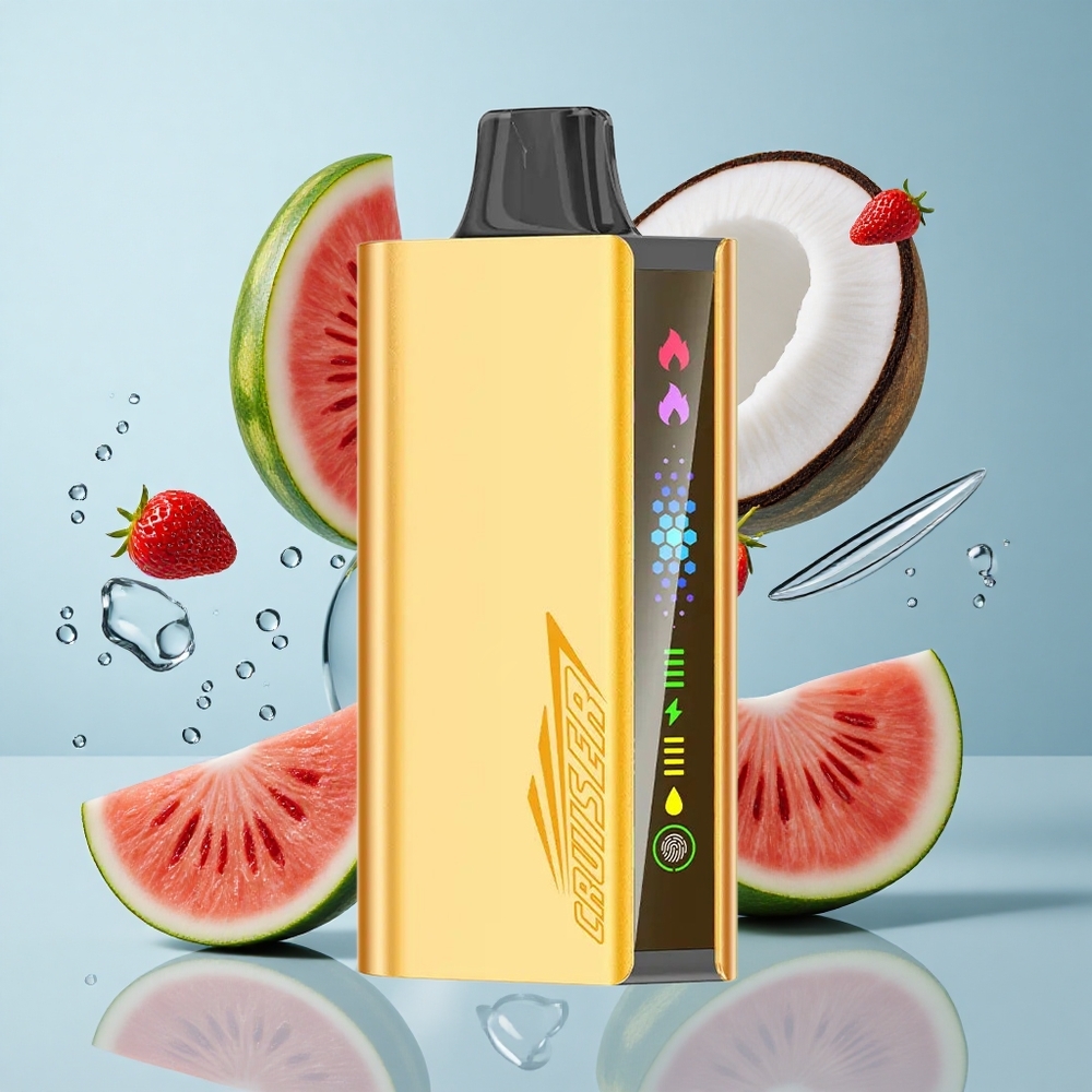JNR Cruiser 12000 Puffs Strawberry Coconut Watermelon No-Charge Disposable Vape with Animation Screen