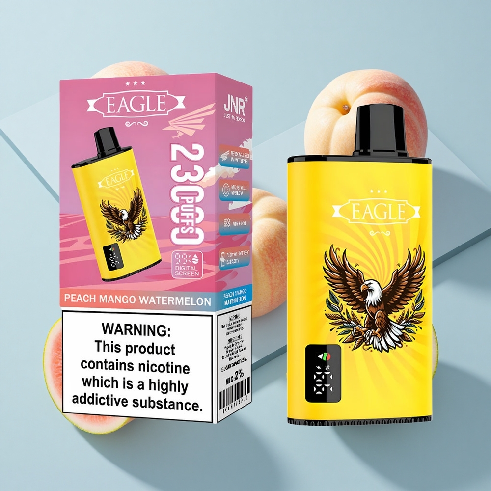 JNR EAGLE Smart 23000 Puffs Peach Mango Watermelon Disposable Vape with Digital Screen & Adjustable Airflow