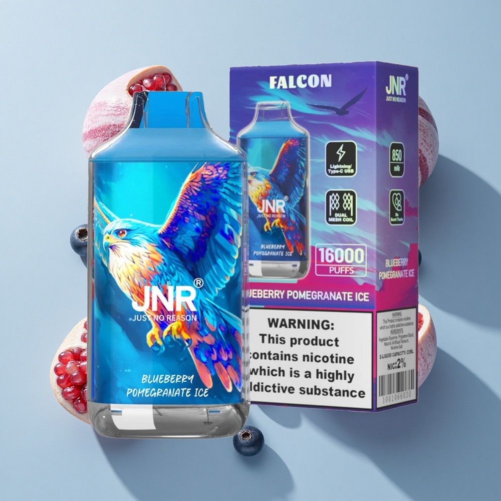 JNR Falcon 16000 Puffs Dual Mesh Coil Blueberry Pomegranate Ice