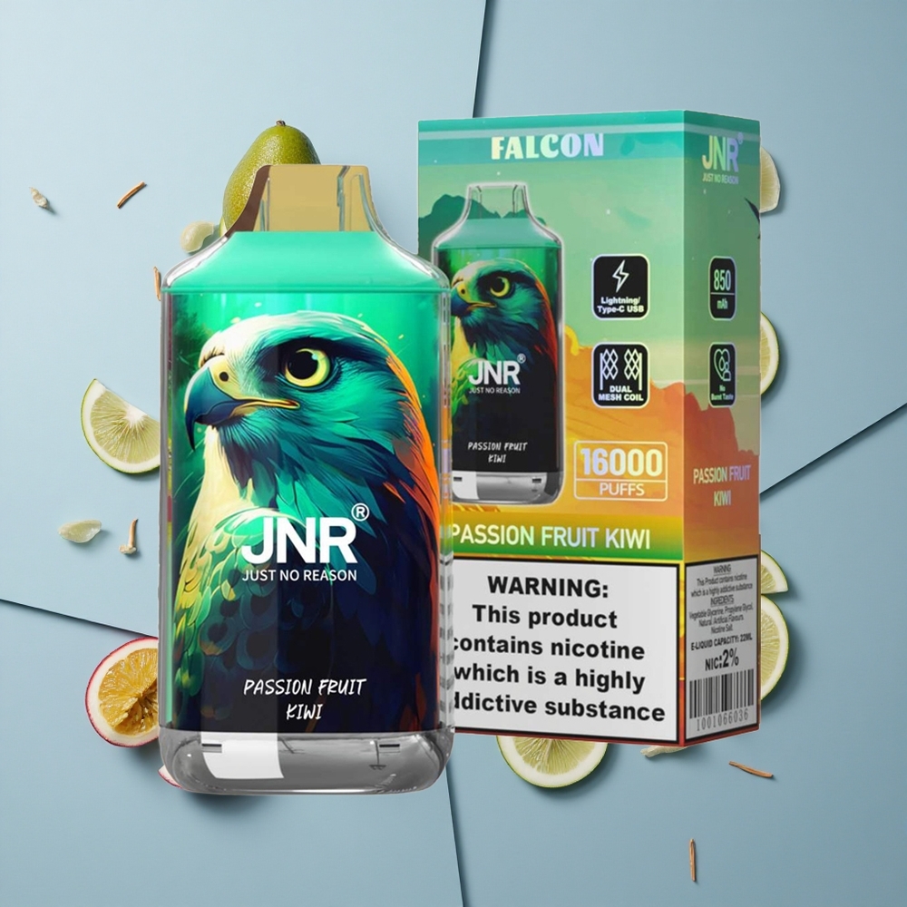 JNR Falcon 16000 Puffs Dual Mesh Coil Passion Fruit Kiwi