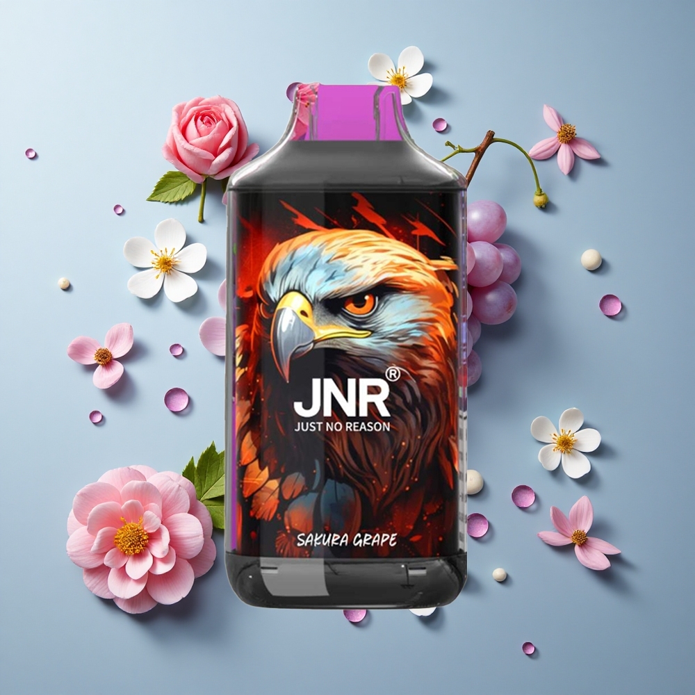 JNR Falcon 16000 Puffs Dual Mesh Coil Sakura Grape Disposable Vape