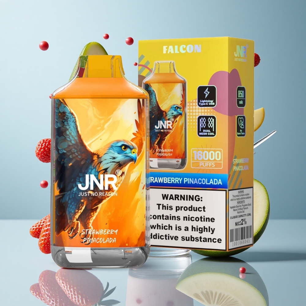 JNR Falcon 16000 Puffs Strawberry Pina Colada Dual Mesh Coil