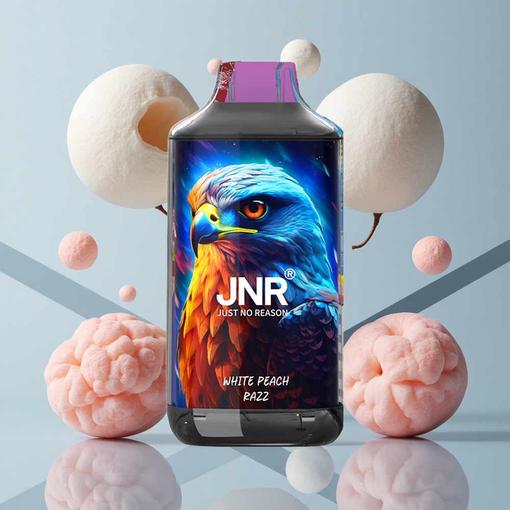 JNR Falcon 16000 Puffs White Peach Razz with Dual Mesh Coil & Smart LED Display