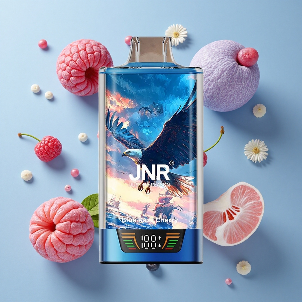 JNR Falcon Pro 28000 Disposable Vape Blue Razz Cherry with USB Type-C Charging & Smart Display