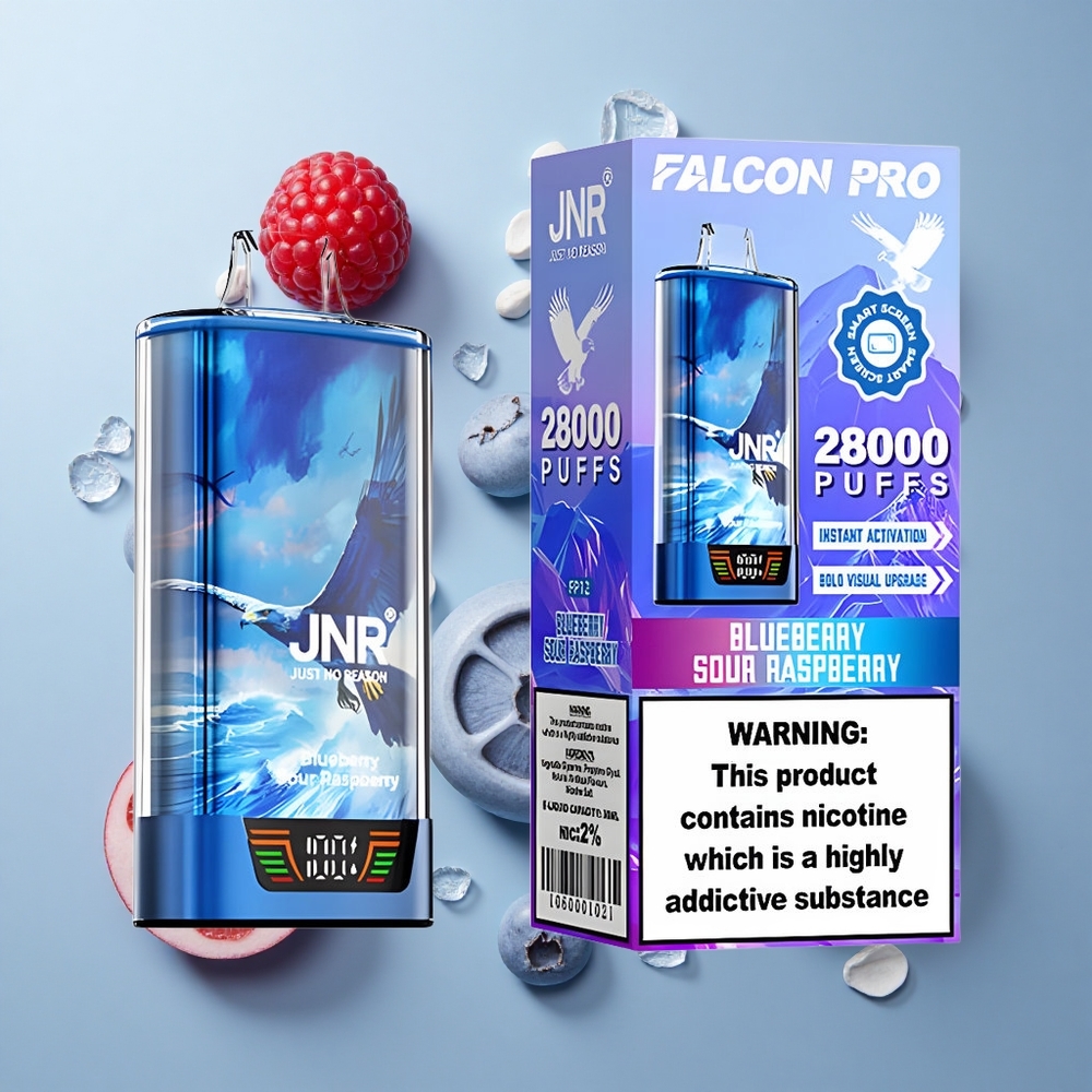 JNR Falcon Pro 28000 Disposable Vape Blueberry Sour Raspberry with Smart Display