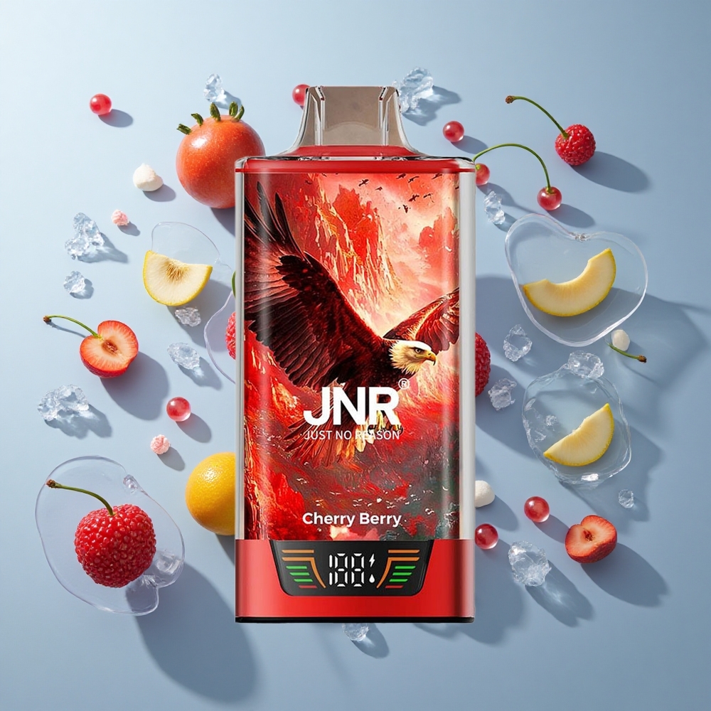 JNR Falcon Pro 28000 Disposable Vape Cherry Berry with 30ml Pre-Filled & USB Type-C Charging