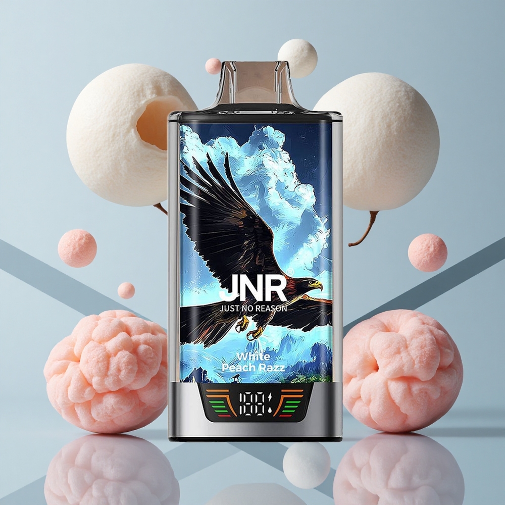 JNR Falcon Pro 28000 Disposable Vape White Peach Razz with Smart Display & USB-C Charging