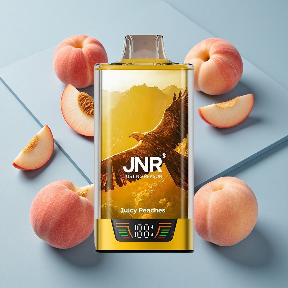 JNR Falcon Pro 28000 Juicy Peaches Disposable Vape with 30ml Pre-Filled & Dual Mesh Coil