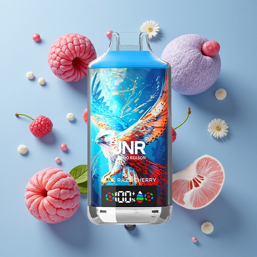 JNR Falcon X 18000 Puffs Disposable Vape Blue Razz Cherry with Dual Mesh Coil & Digital Display