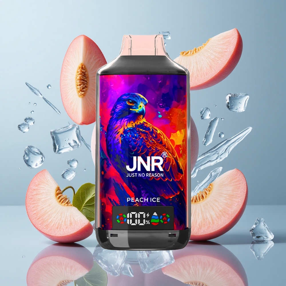 JNR Falcon X 18000 Puffs Peach Ice with Dual Mesh Coil & Type-C Quick Charge