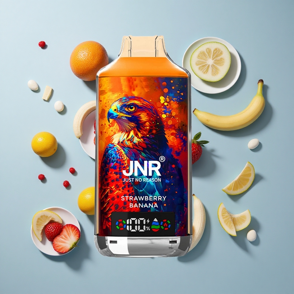JNR Falcon X 18000 Puffs Strawberry Banana with Digital Display & Type-C Quick Charge