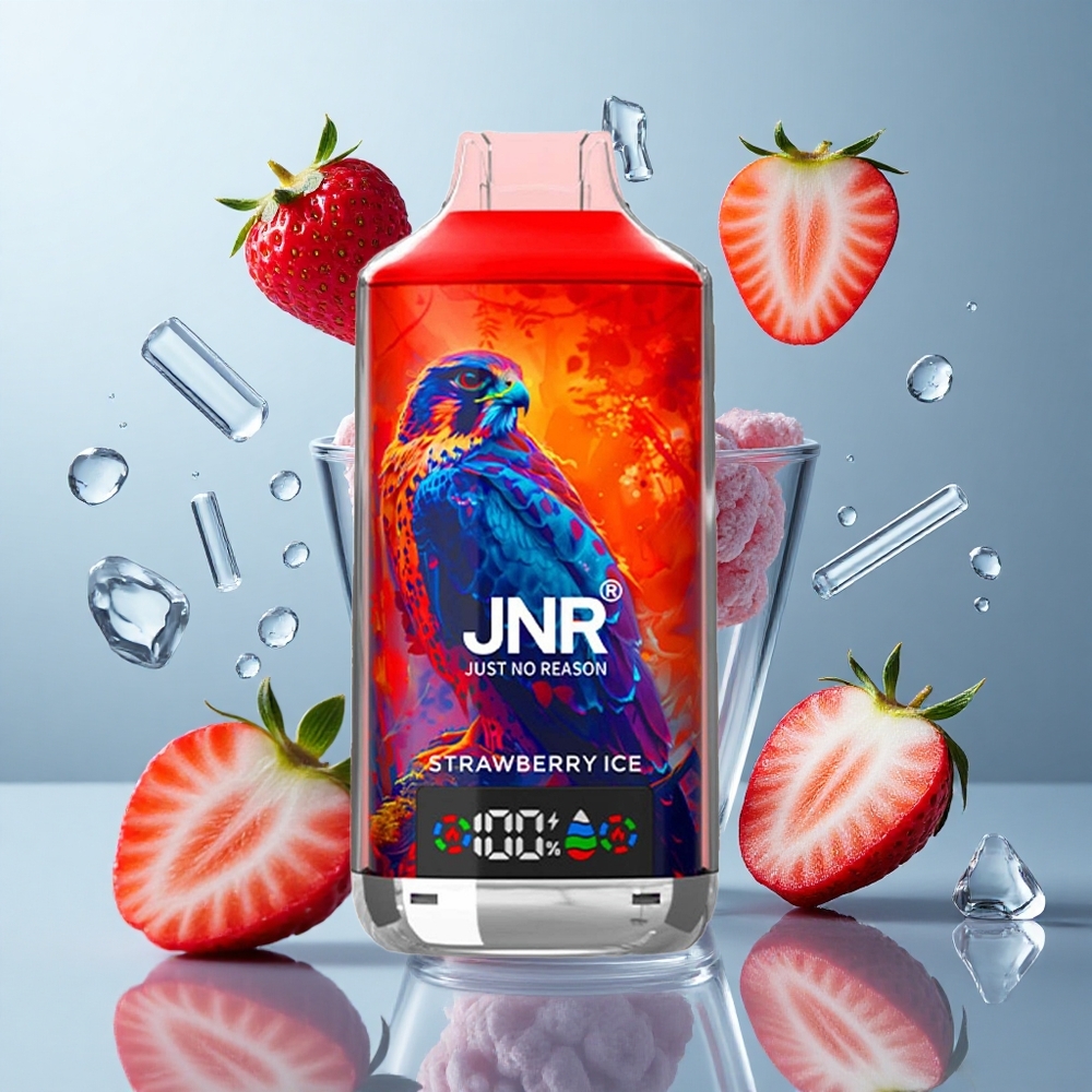 JNR Falcon X 18000 Puffs Strawberry Ice Dual Mesh Coil & Type-C Quick Charge