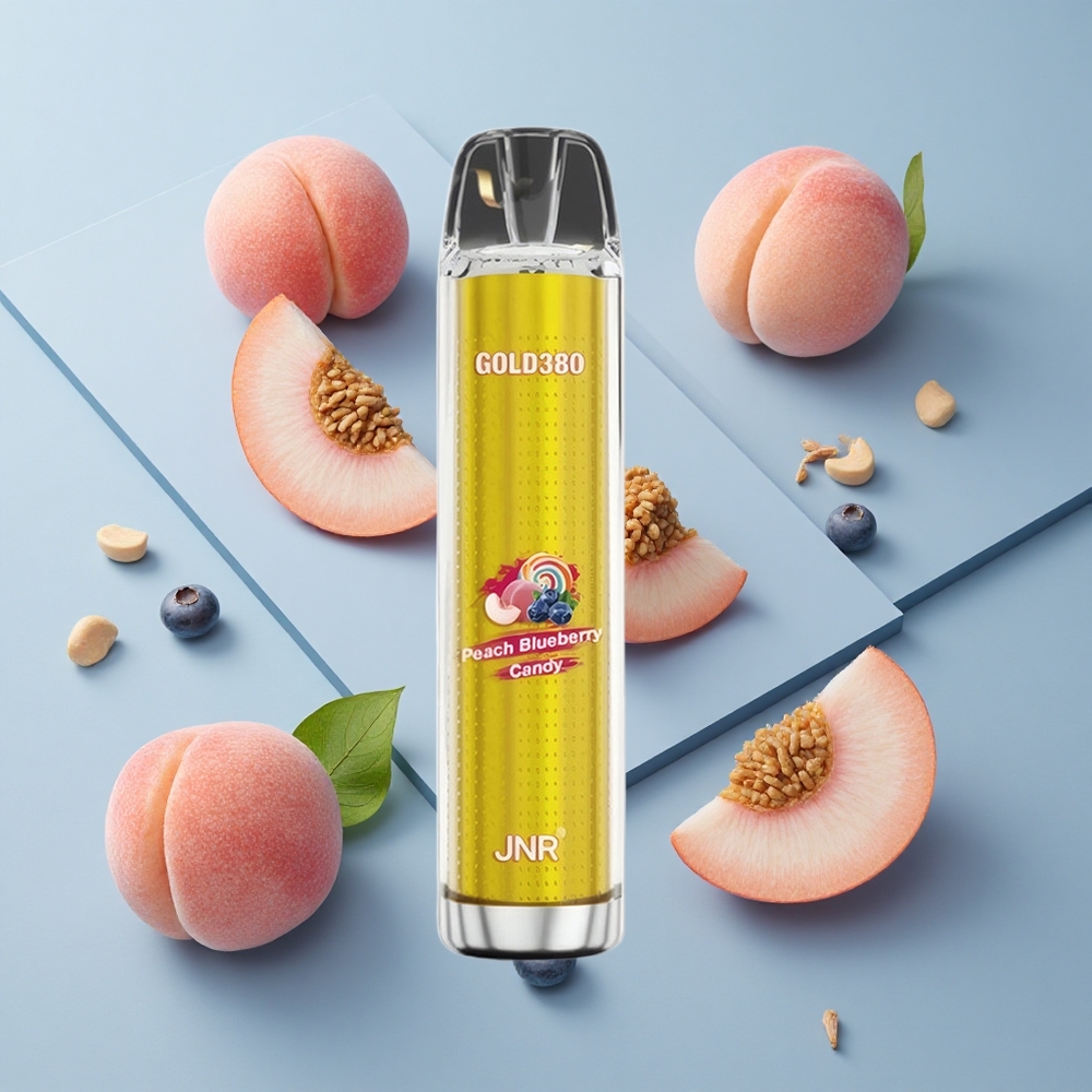 JNR Gold380 6000 Puffs Peach Blueberry Disposable Vape with 13ml e-Liquid Capacity
