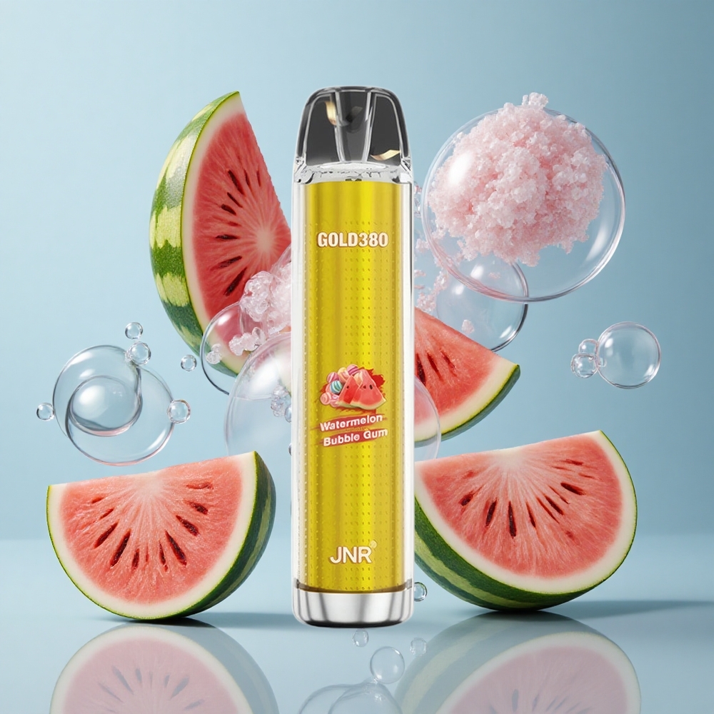 JNR Gold380 6000 Puffs Watermelon Bubble Gum Disposable Vape with 13ml e-Liquid Capacity