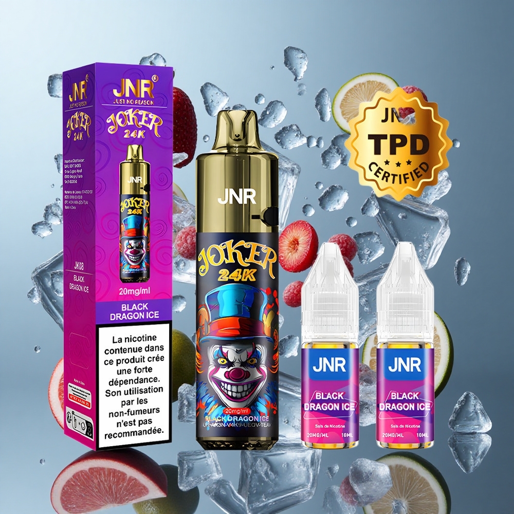 JNR Joker 24K Puffs Disposable Vape Black Dragon Ice with 800mAh Battery