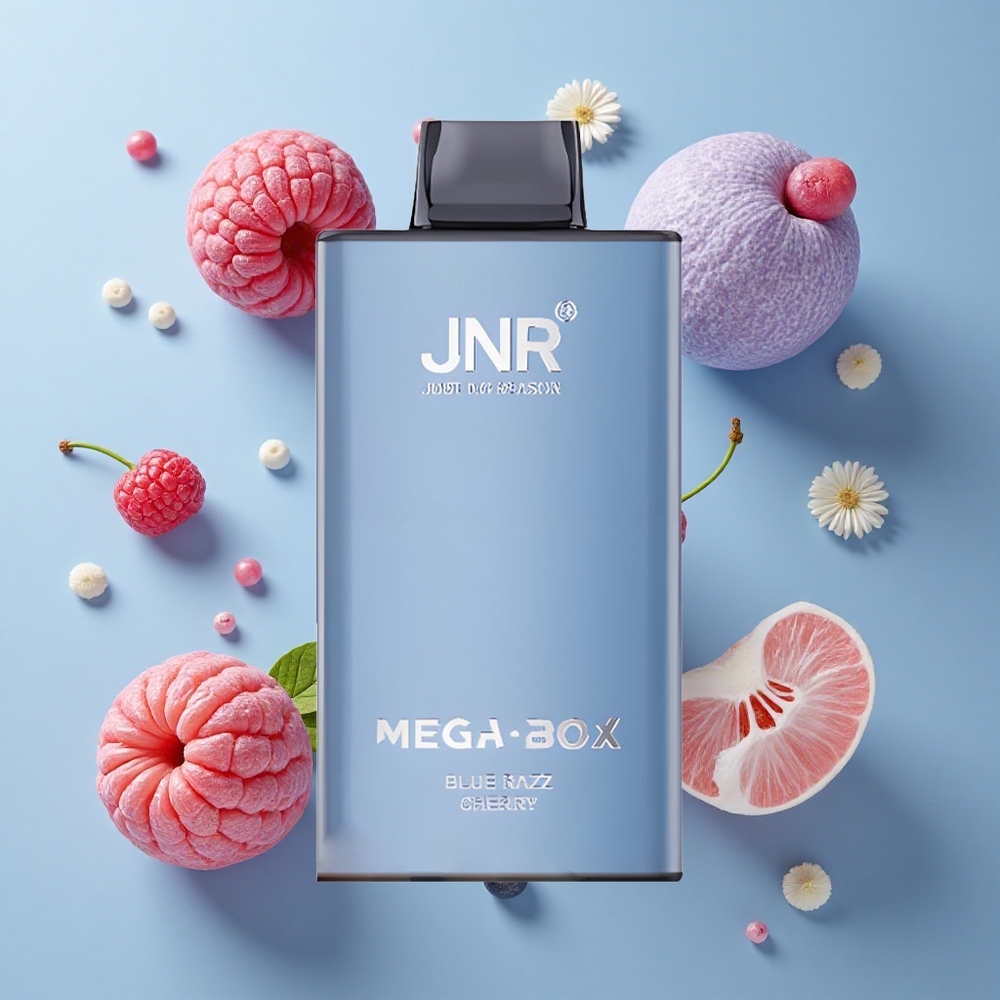 JNR Mega Box 25000 Puffs Disposable Vape Blue Razz Cherry with 30ml E-liquid & Type-C Quick Charge