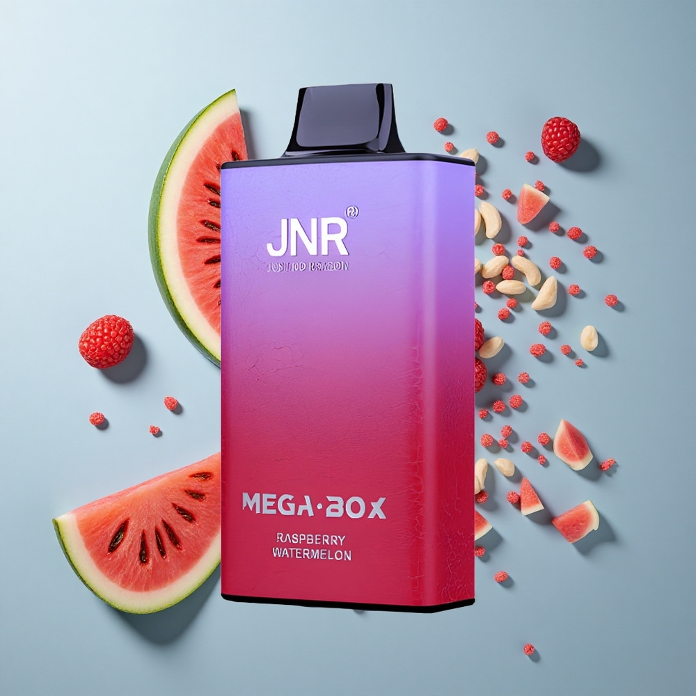 JNR Mega Box 25000 Puffs Disposable Vape Raspberry Watermelon with 30ml E-liquid & Dual Mesh Coil
