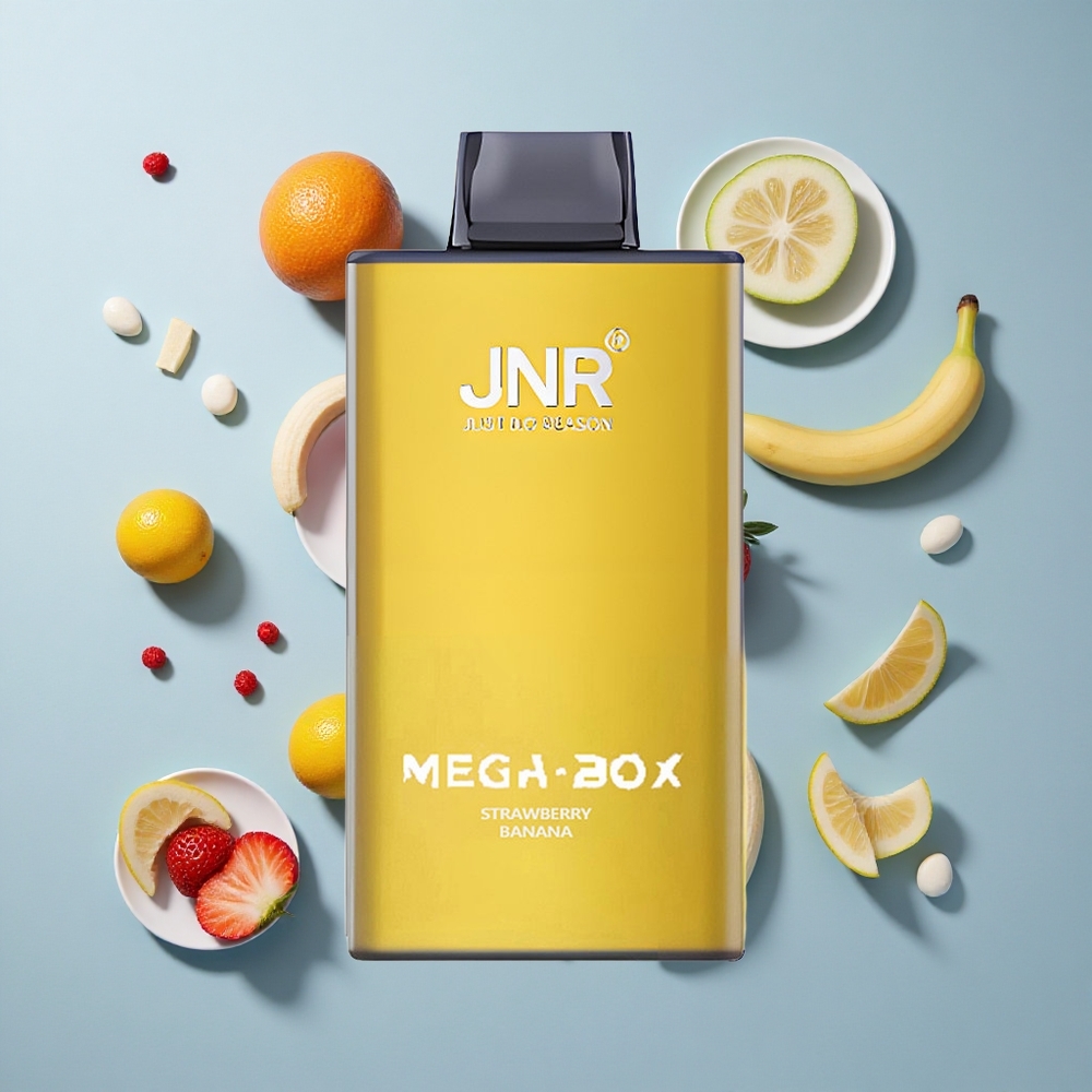 JNR Mega Box 25000 Puffs Strawberry Banana with 30ml E-liquid & Type-C Charge