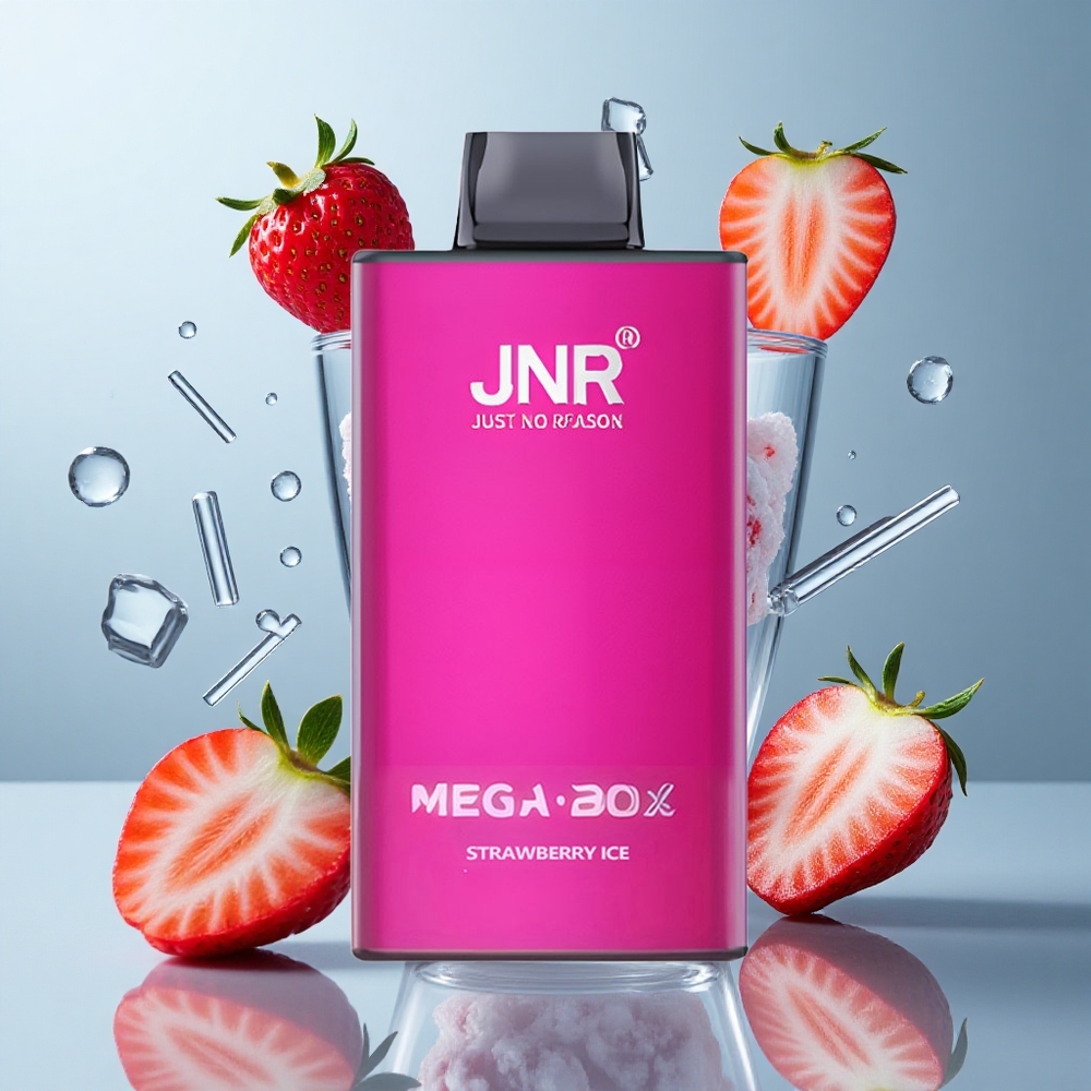 JNR Mega Box 25000 Puffs Strawberry Ice Disposable Vape with 30ml E-liquid & Type-C Charge