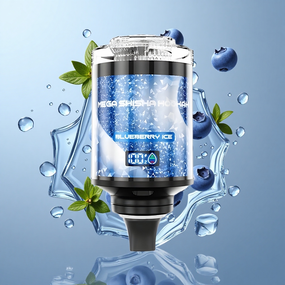JNR Mega Shisha Hookah 100K Blueberry Ice with Interactive Smart Screen