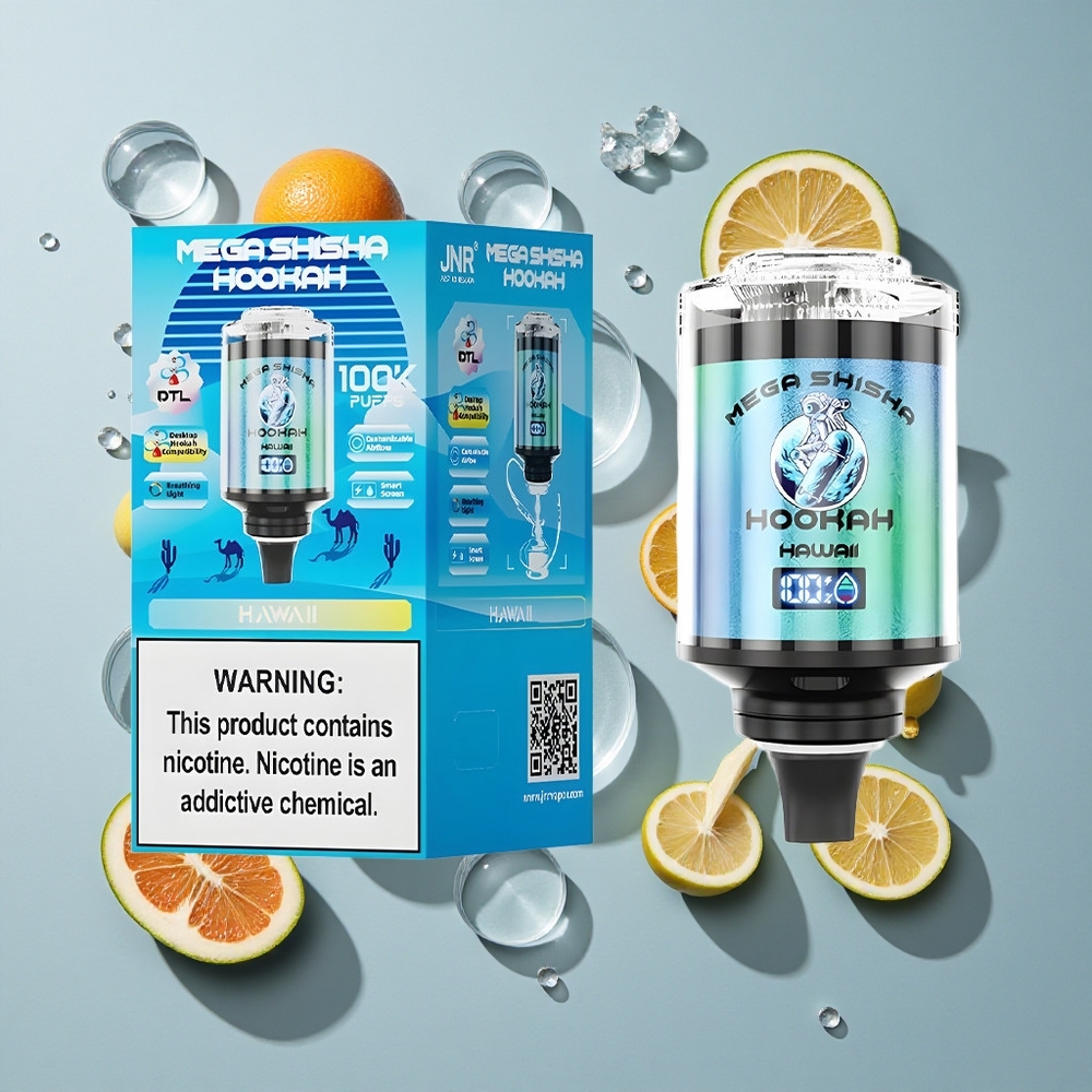 JNR Mega Shisha Hookah 100K Desktop Compatibility Hawaii 60ml 2200mAh