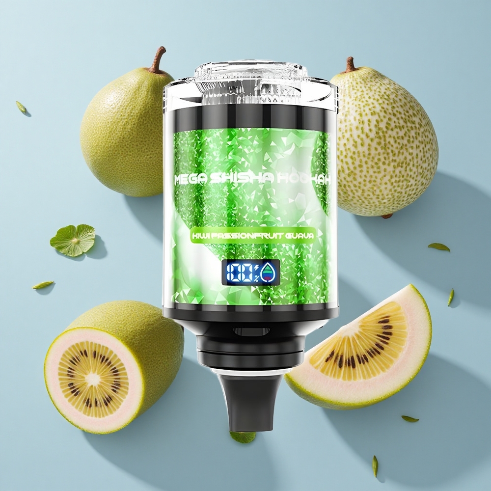 JNR Mega Shisha Hookah 100K Desktop Compatibility Kiwi Passionfruit Guava 60ml e-Liquid Capacity