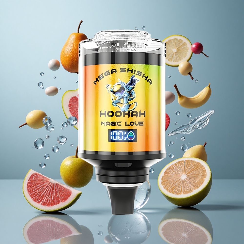 JNR Mega Shisha Hookah 100K Desktop Compatibility Magic Love with 60mL Capacity & Type-C Charging