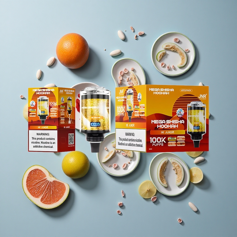 JNR Mega Shisha Hookah 100K Desktop Compatibility Mi Amor with 60ml Capacity