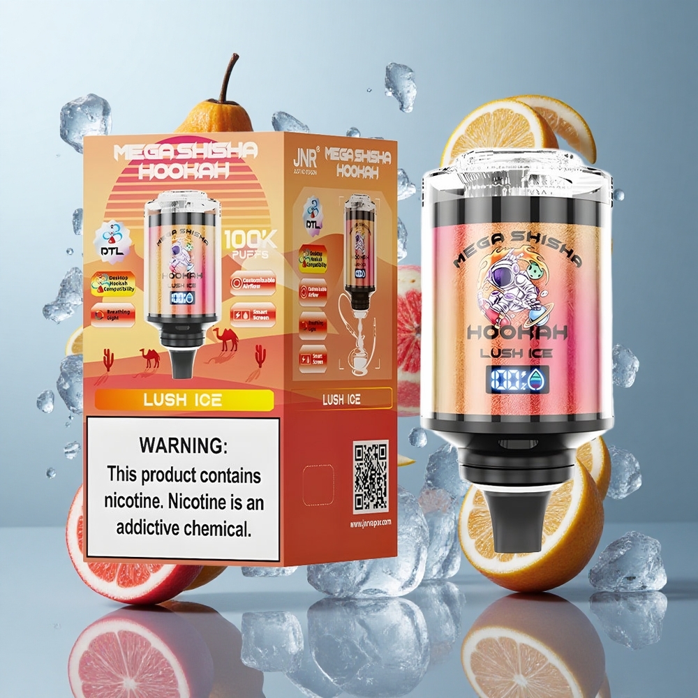 JNR Mega Shisha Hookah 100K Lush Ice with Interactive Smart Screen