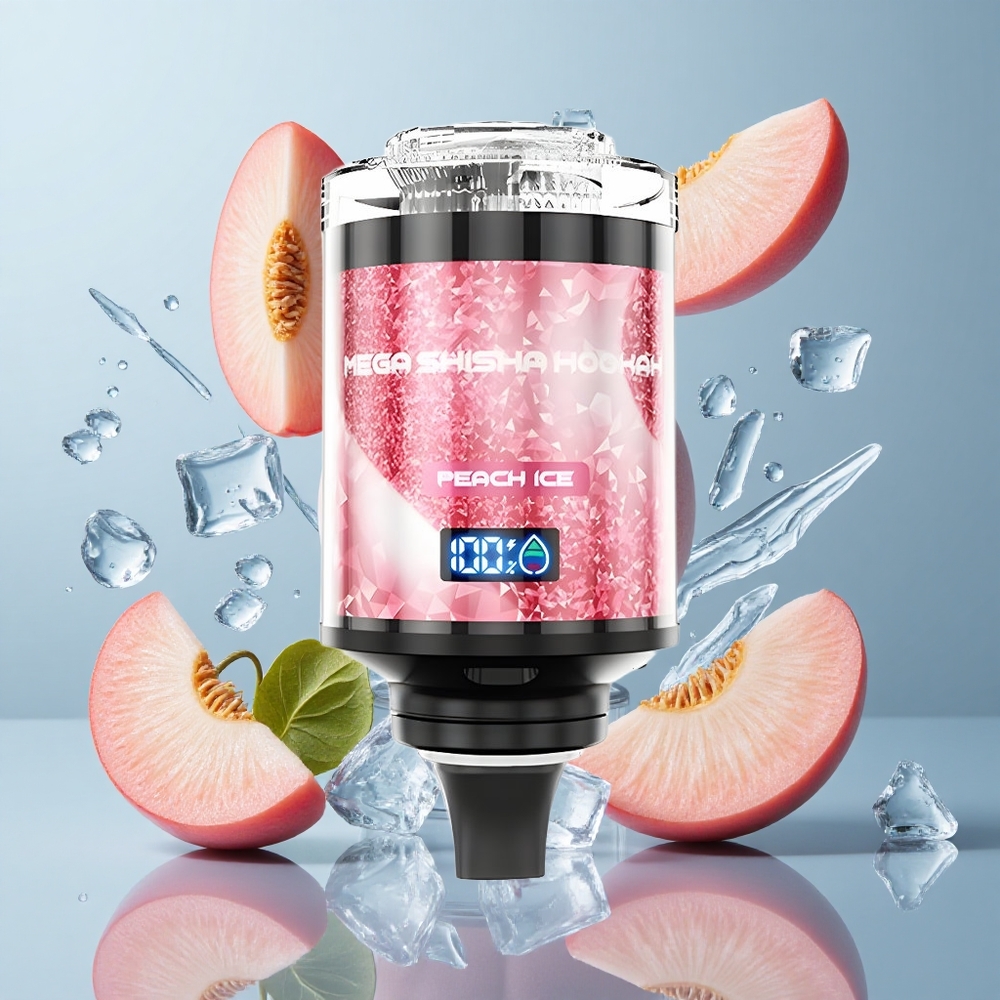 JNR Mega Shisha Hookah 100K Peach Ice with Interactive Smart Screen