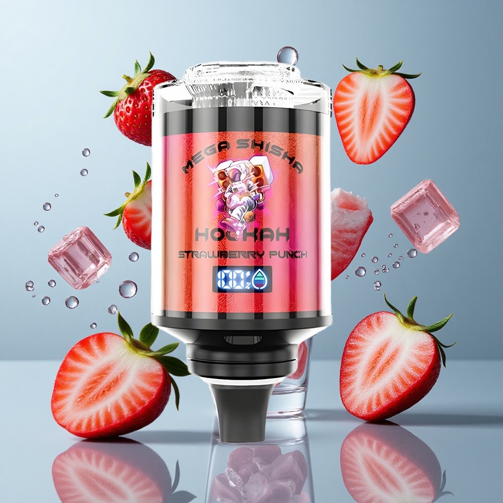 JNR Mega Shisha Hookah 100K Strawberry Punch with Interactive Smart Screen