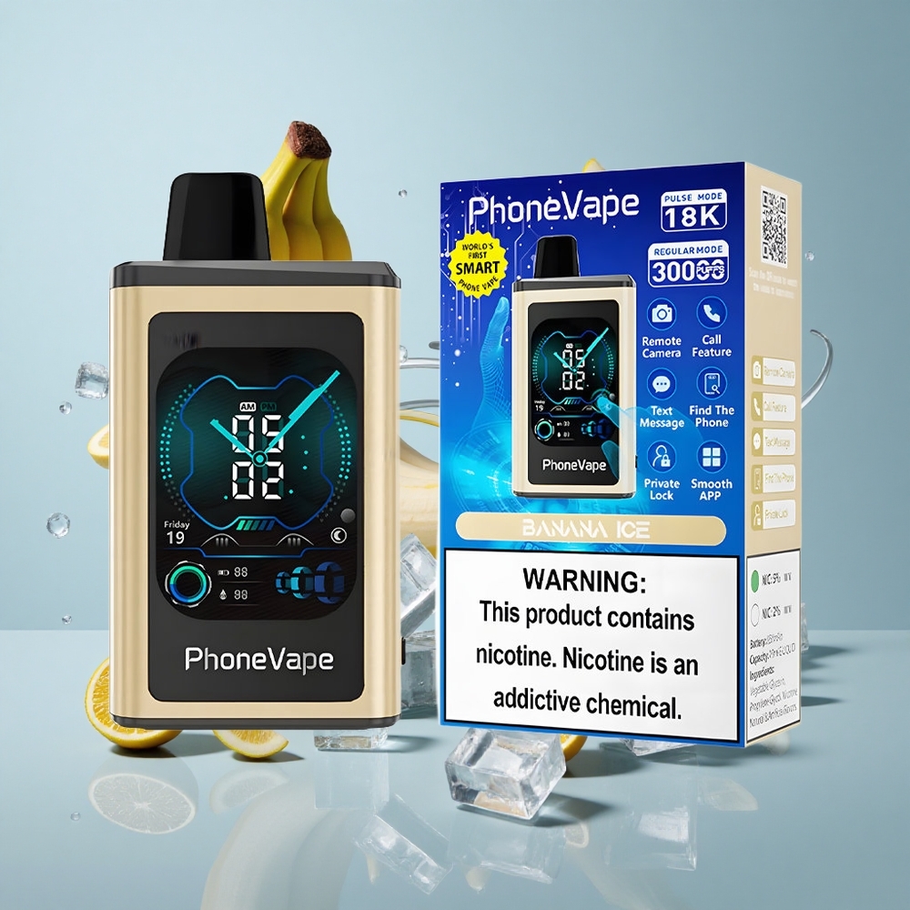 JNR PhoneVape 30000 Puffs Disposable Vape Banana Ice with Turbo Mode & Full Display Screen