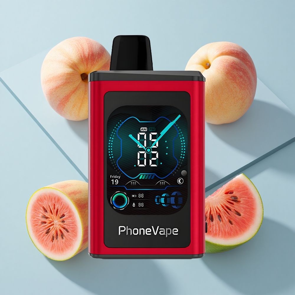 JNR PhoneVape 30000 Puffs Peach Mango Watermelon App Controlled Disposable Vape