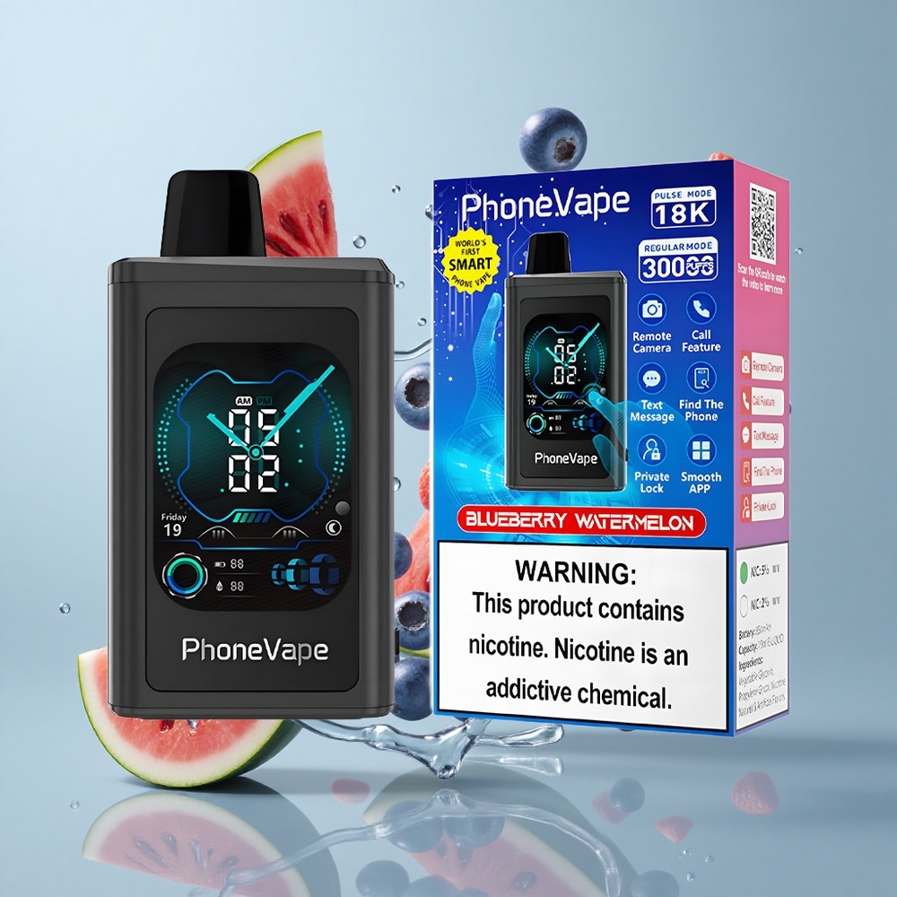 JNR PhoneVape 30000 puffs Blueberry Watermelon App Controlled Disposable Vape
