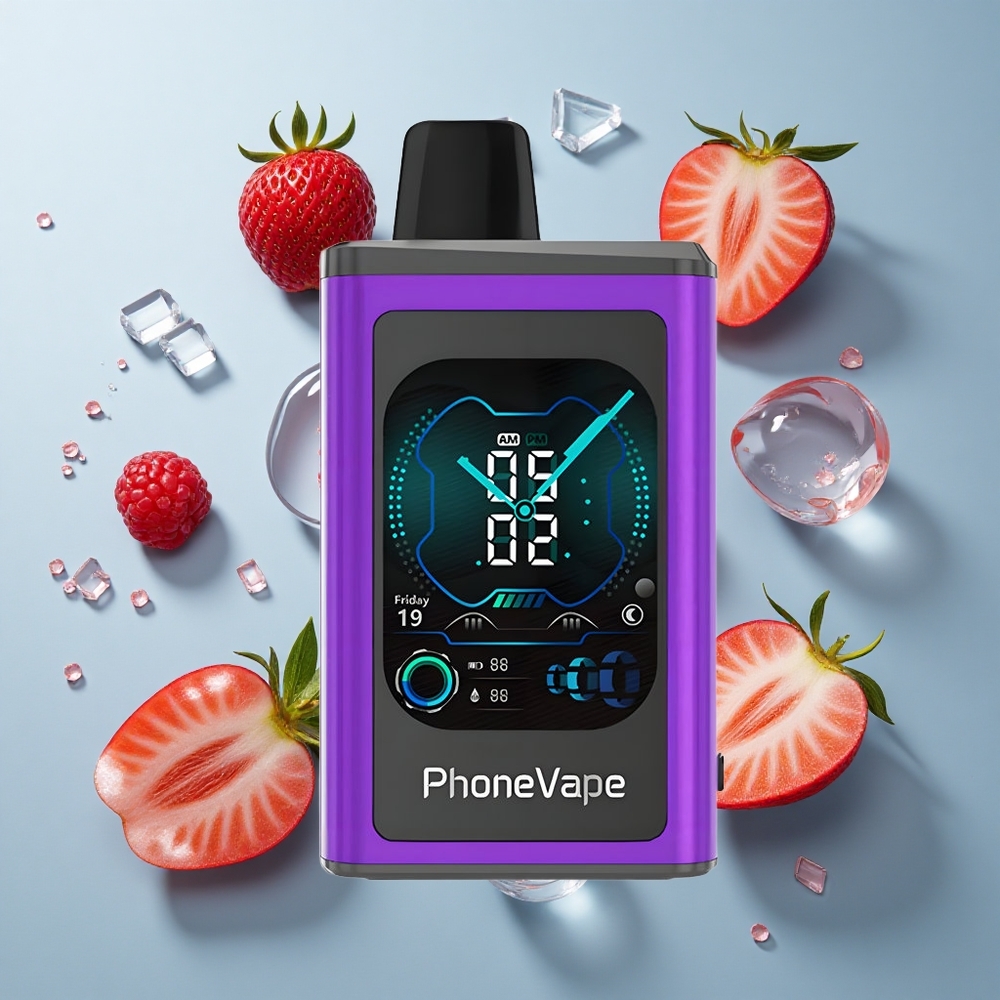 JNR PhoneVape 30000 puffs Cherry Strawberry Raspberry Turbo Mode App Controlled