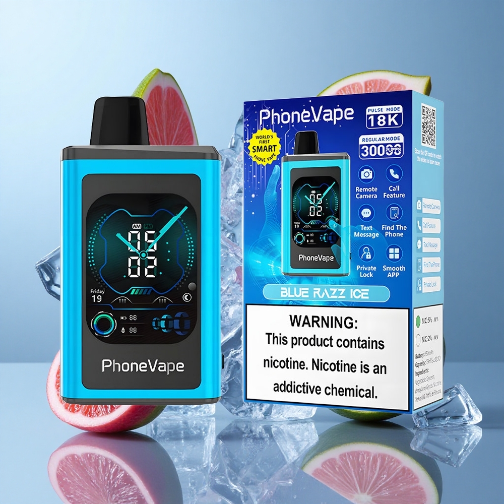 JNR PhoneVape 30000 puffs Disposable Vape Blue Razz Ice with Turbo Mode
