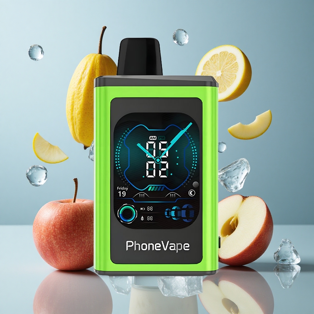JNR PhoneVape 30000 puffs Sour Apple Ice with Turbo Mode & App Control