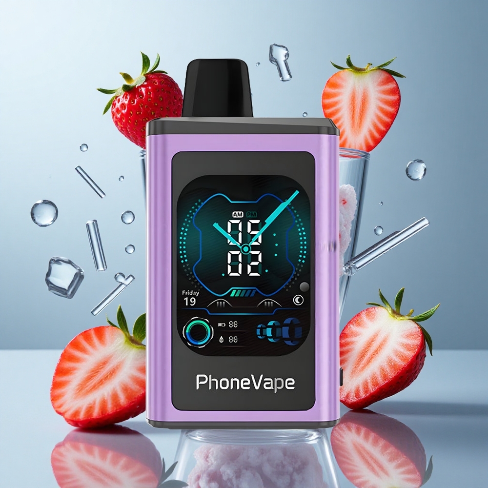 JNR PhoneVape 30000 puffs Strawberry Ice App Controlled Disposable Vape