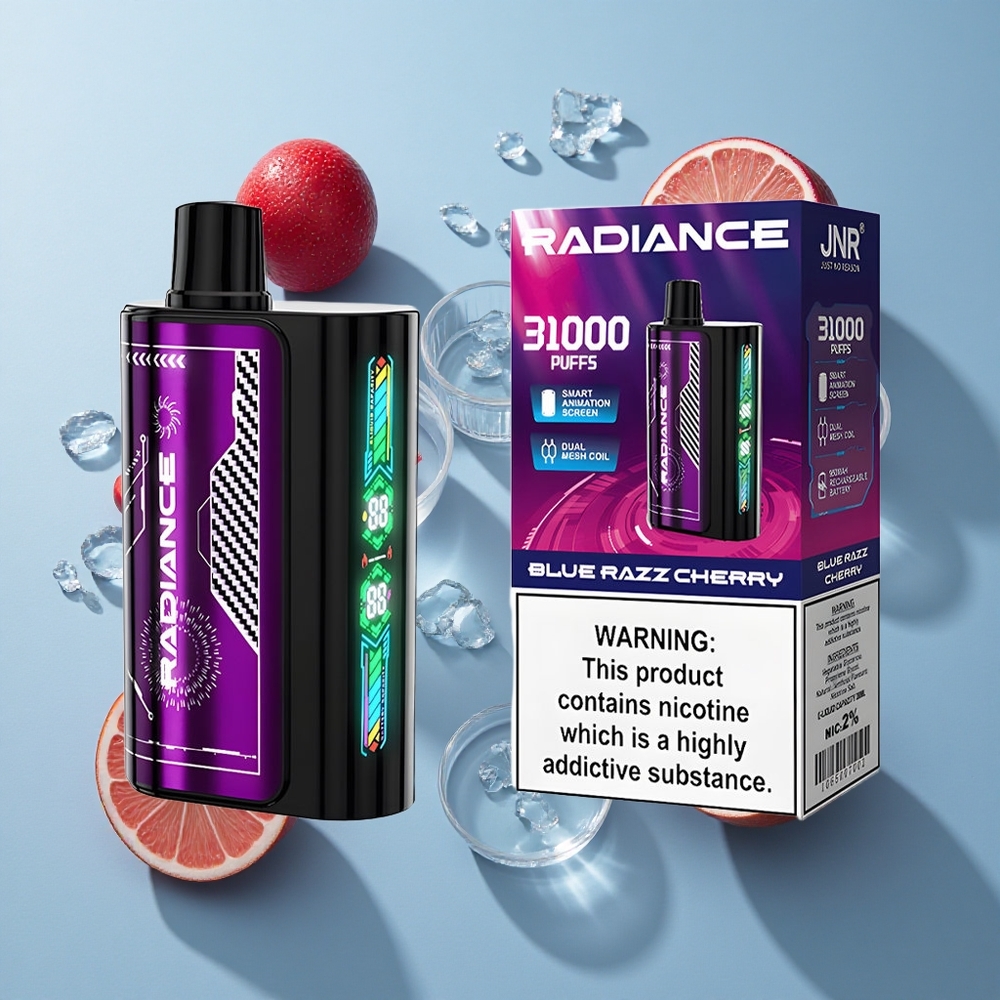 JNR Radiance 31000 Puffs Dual Mesh Disposable Vape Blue Razz Cherry