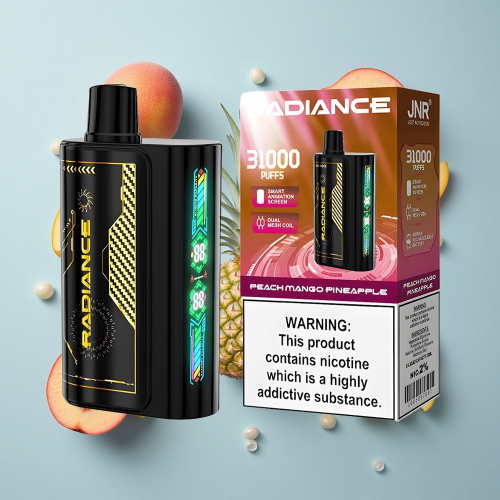 JNR Radiance 31000 Puffs Peach Mango Pineapple with Dual Mesh Coil