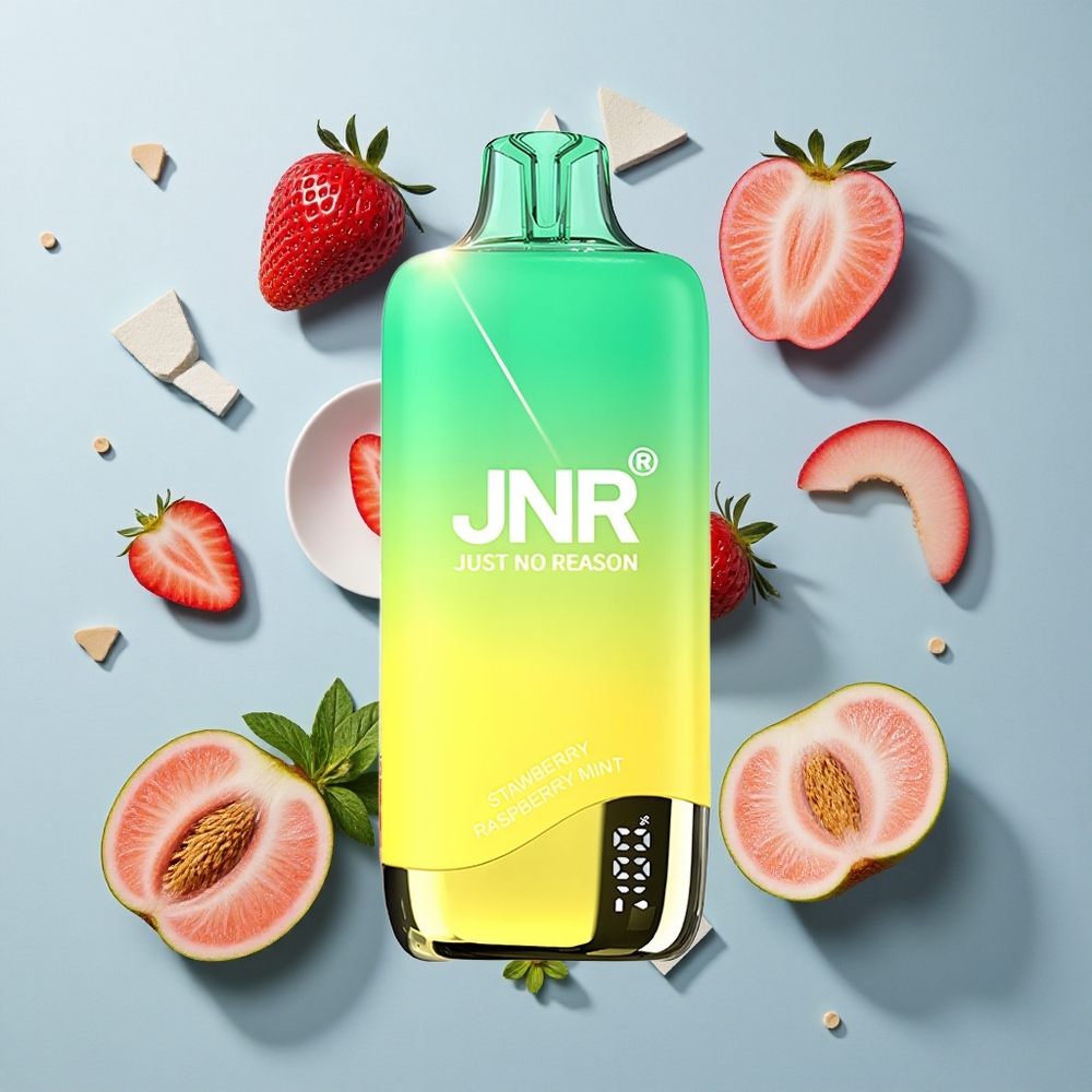 JNR Rainbow 10500 Puffs Disposable Vape Strawberry Peachmint with 18ml Tank
